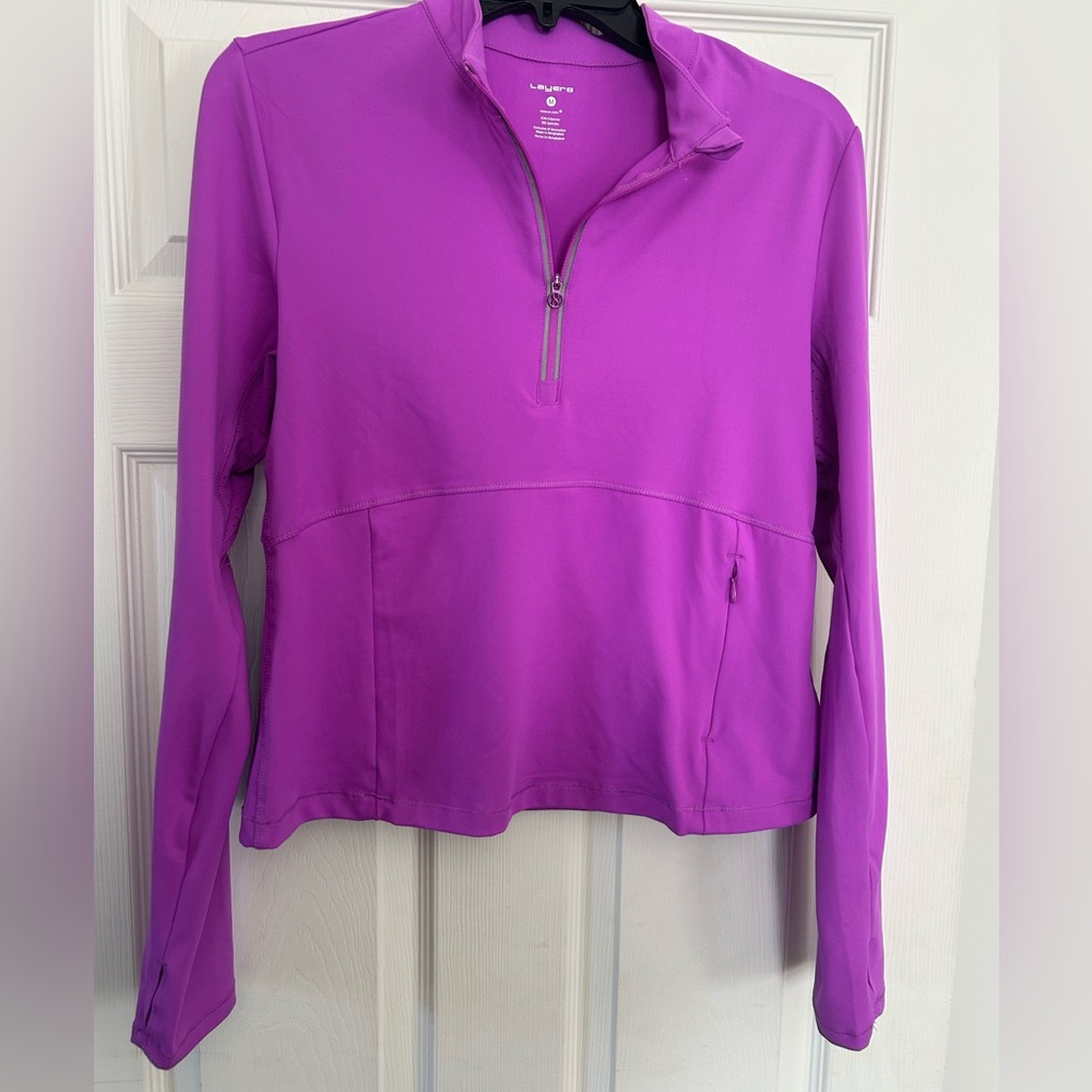 Layer 8 Women's Vibrant Purple Quarter-Zip Sweatshirt Size M Tennis or Sports
